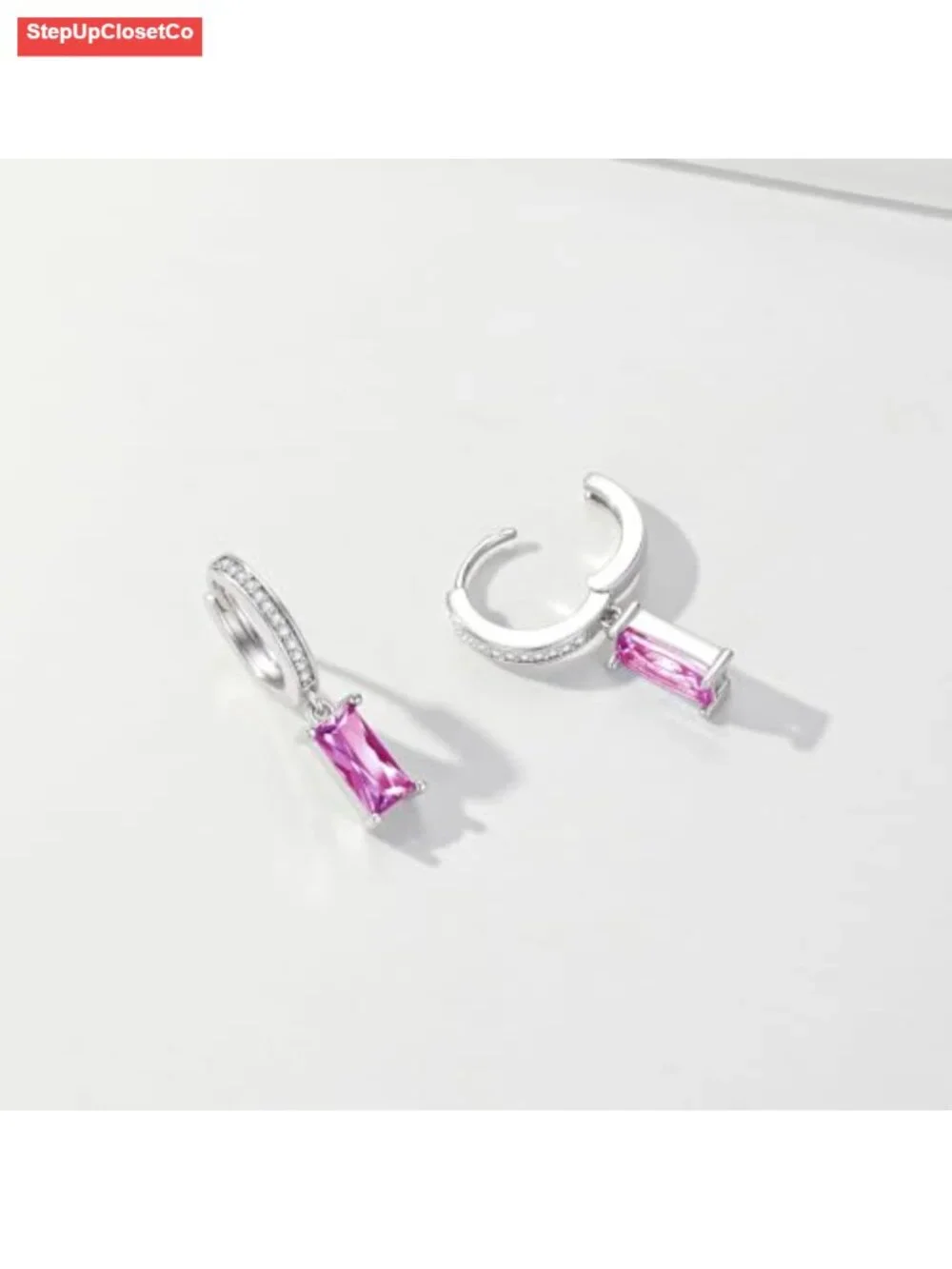 925 Sterling Silver Birthstone Hoop Earrings for Women Hypoallergenic Cubic